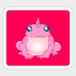 Cute pink unicorn frog Sticker